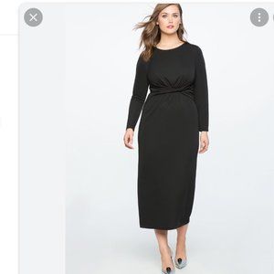 Black Eloquii Twist Front Maxi Dress (Size 14)